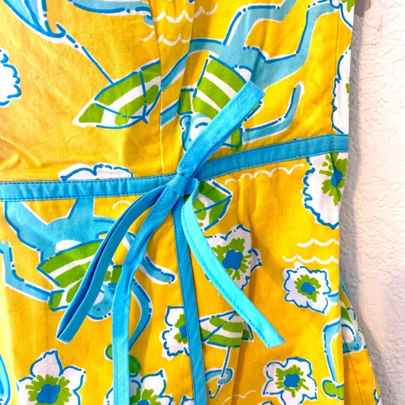LILLY PULITZER Les Monkey Print Strapless Dress - White Label Beach Floral - Picture 6 of 14
